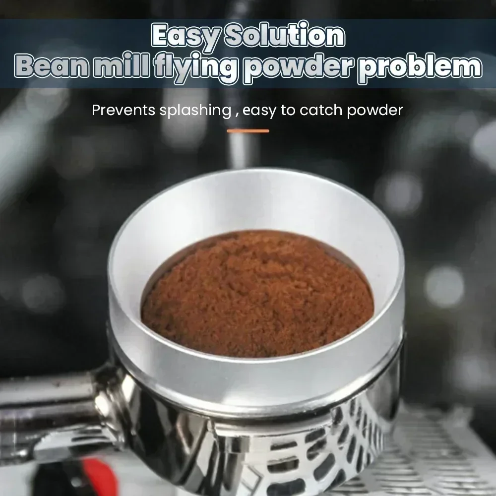 

51/53/58mm Espresso Coffee Dosing Ring Magnetic Coffee Dosing Funnel Compatible with Espresso Portafilter Coffee Powder Ring