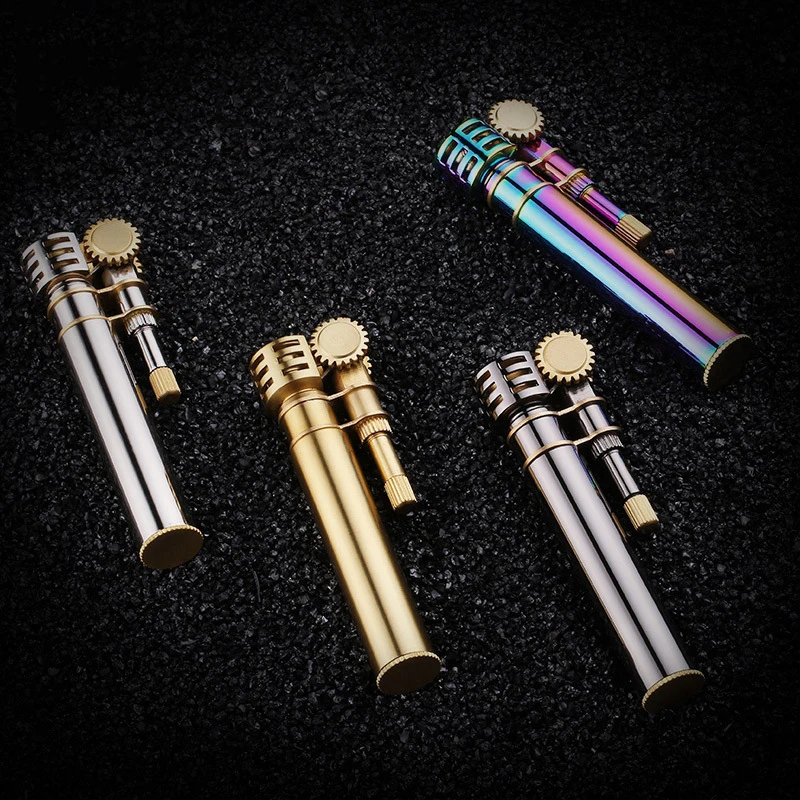 2022 Colorful Brass Grinding Wheel Lighter Creative Windproof Mini Retro Personality Gadgets Kerosene Lighter Men’s Gift