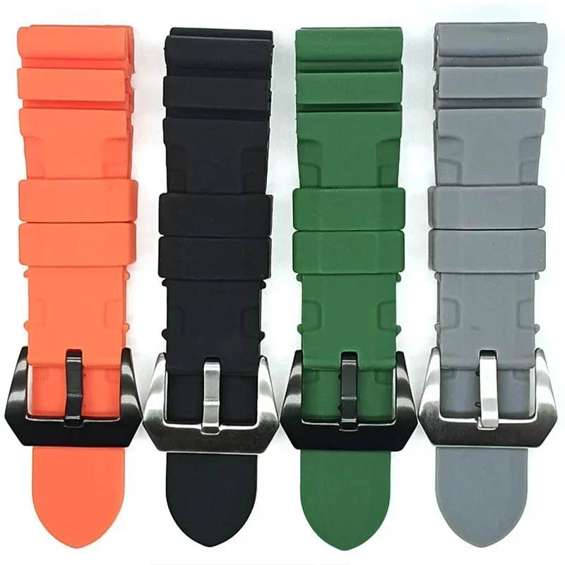 Silicone Watchband for Panerai PAM441 359 Waterproof Sports Rubber Wrist Strap Men Watch Bracelet 22mm 24mm Watch Accessories