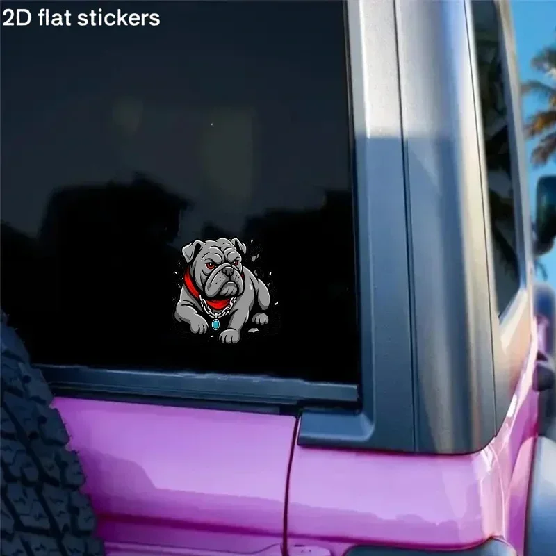 1개 멋진 불독 자동차 스티커, 강력한 개 모양 데칼 자동차 미러 및 트렁크용, 자동차 애호가를 위한 훌륭한 액세서리로 스트리트 스타일을 연출하세요