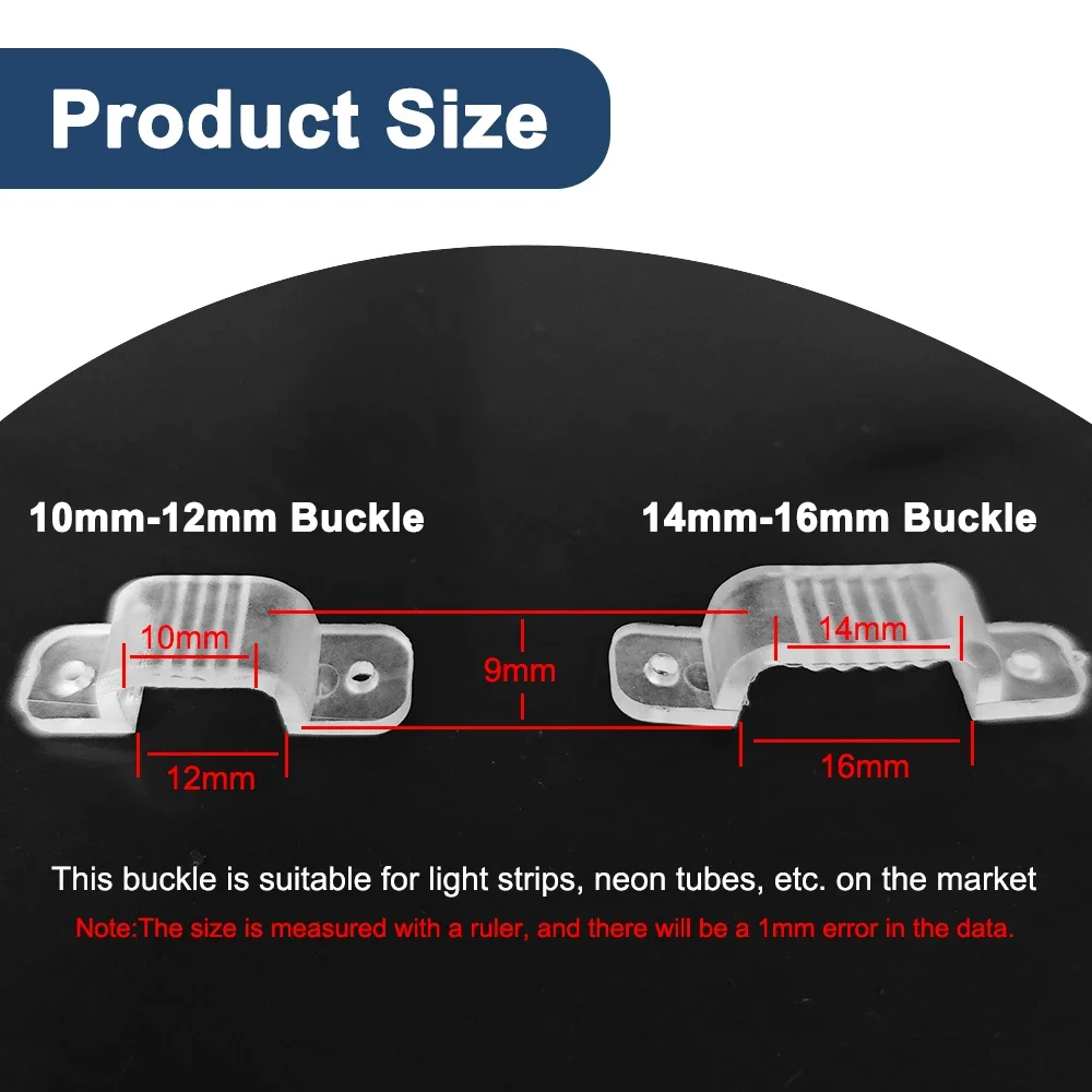 LED Strip Fixed Clips Soft Flexible Plastic Mount Buckle High Quality Accessories For 10mm 12mm 14mm 16mm LED Neon Silicone Tube