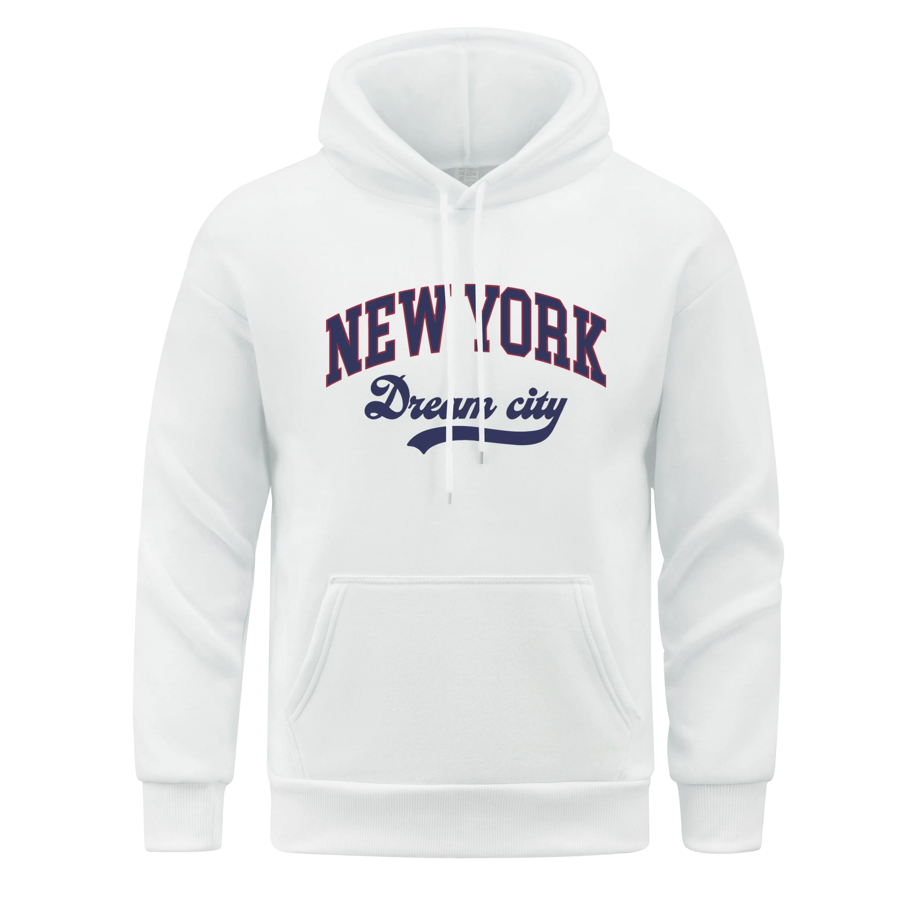 Dream City New York Hoodie Man America New York  Hoodies Fleece fur-liner Men Hooded Casual Soft Spring Autumn Clothing