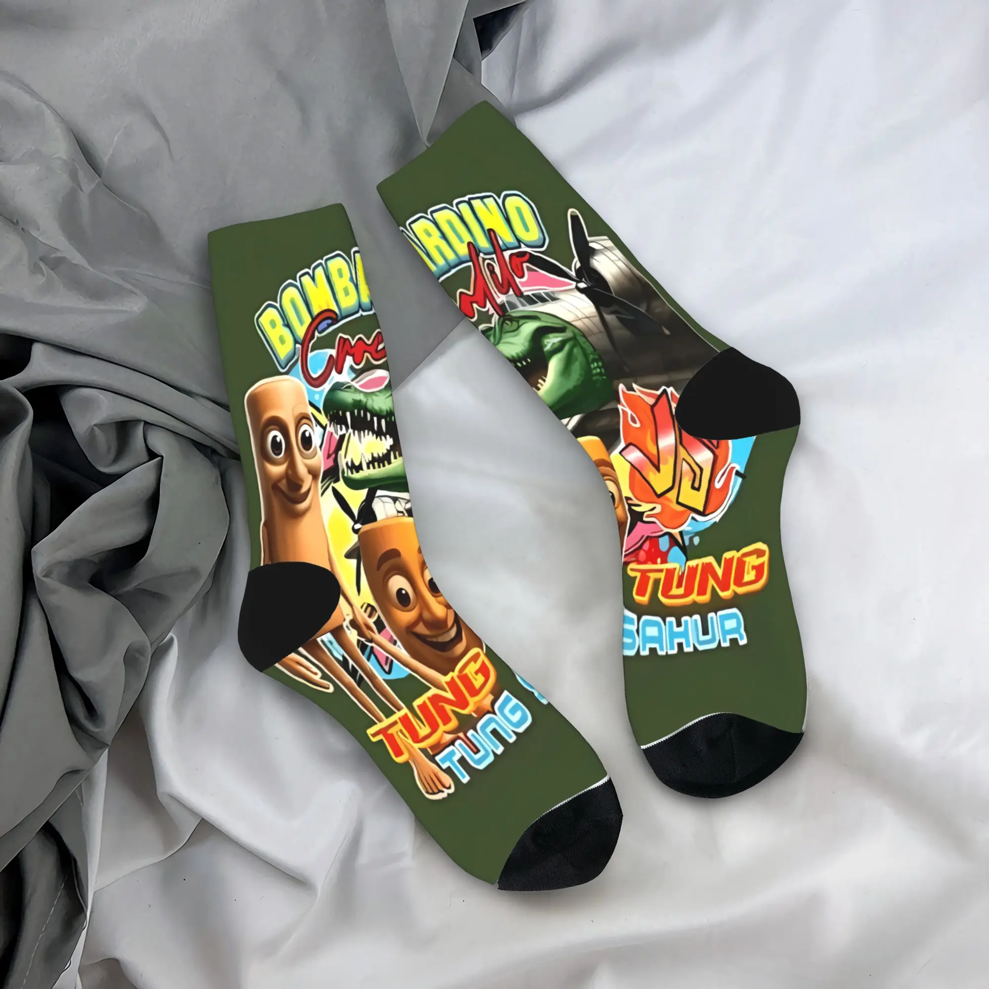 

Итальянские носки Brainrot, противоскользящие чулки, мужские теплые мягкие уличные носки, осенние элегантные носки с принтом