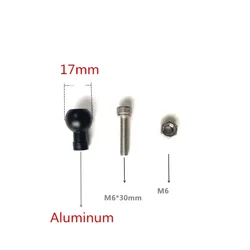 Aluminium Alloy 1/4 Screw or M6 Screw 17mm Ball Mount Ball Head Adapter Phone Holder for GoPro Camera Bracket Motorcycle Mount