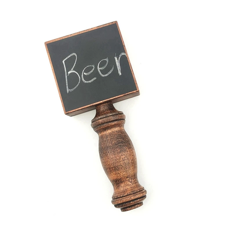 4X Personalized Beer Handle Home Brew Wooden Tap Handle, Reusable Chalkboard DIY Craft Beer Faucet Handles Bar Decor