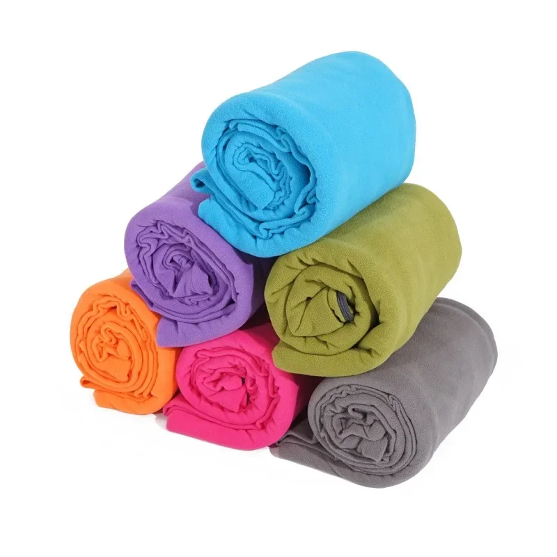 Outdoor Fleece Sleeping Bag Liner, Camping Travel Warm Inner Sheet, Air Conditioner Quilt, 4-Season Camp Nap Knee Blanket