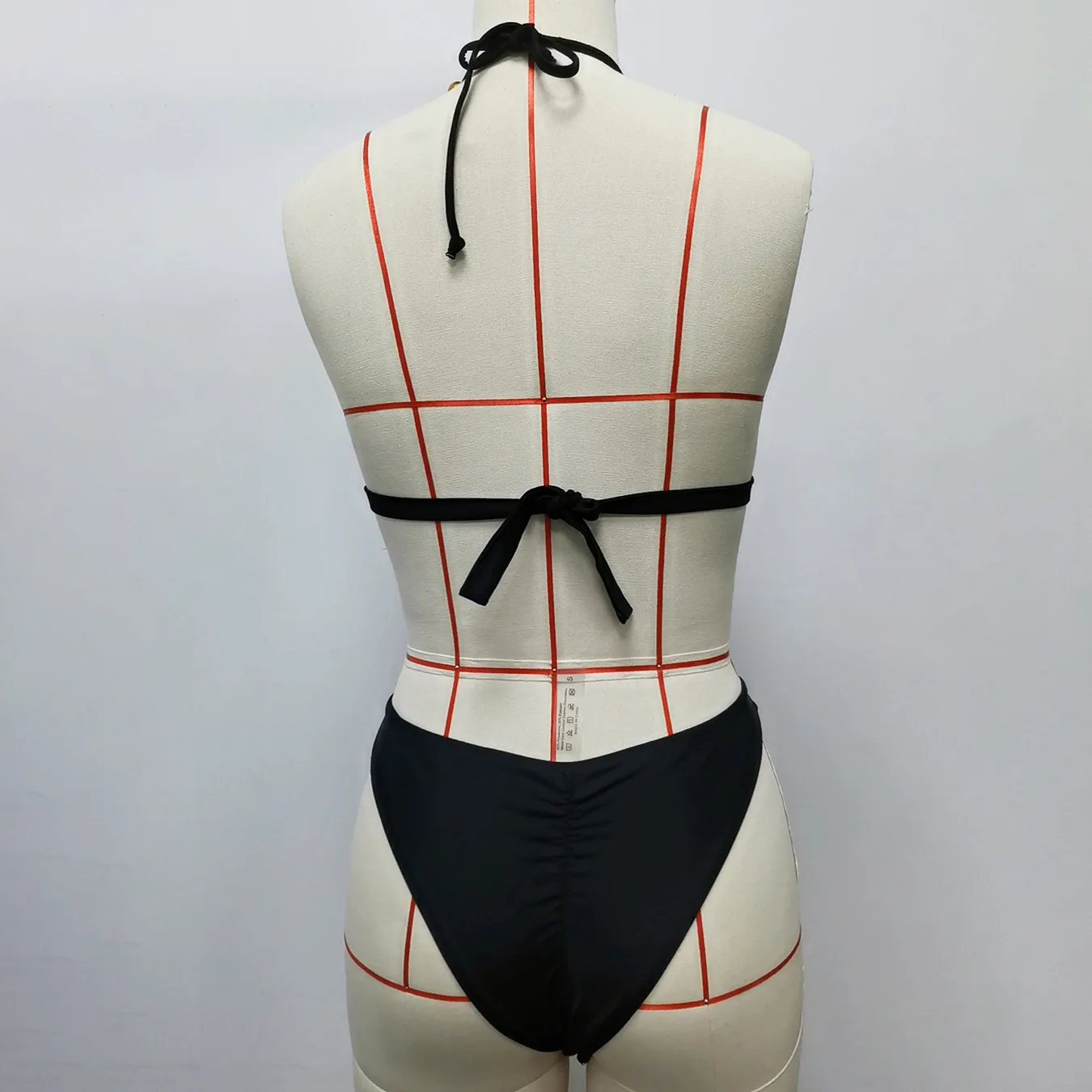 sexy beads plain hollow out swimsuits one piece halter tie bikinis Swimwear bathing suit beach outfits bodysuits tankini biquini