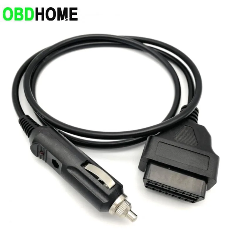 1M 12V OBD2 Female Power Cable to Cigarette Lighter Splitter Socket J1962M OBD2 16Pin Plug Adapter OBD 16 Pin Port Connector