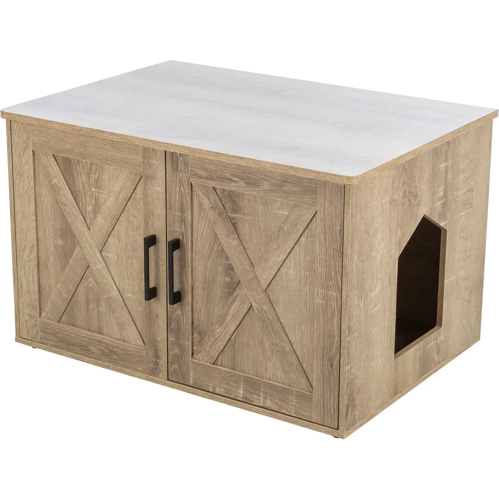 

Farmhouse Litter Box Enclosure, Hidden Litter Box Cabinet or End Table