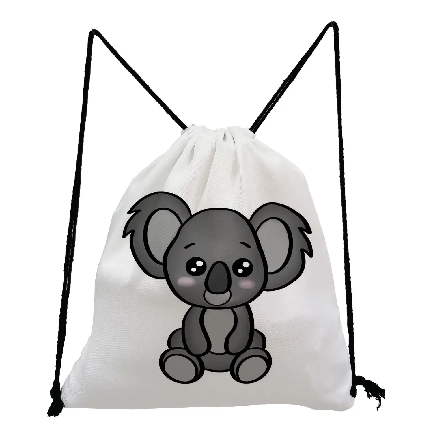 Sapatos de armazenamento Bolsas para estudantes, bonito desenho animado Koala Print, adorável animal mochilas, com cordão portátil de alta qualidade, casual