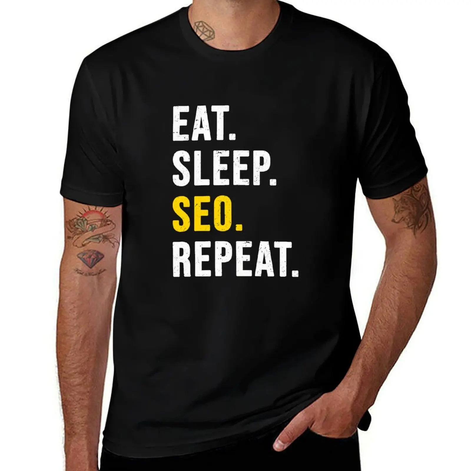 Eat Sleep SEO Repeat Funny gift for SEO-specialist T-Shirt Plus Size Loose Fit T-Shirt