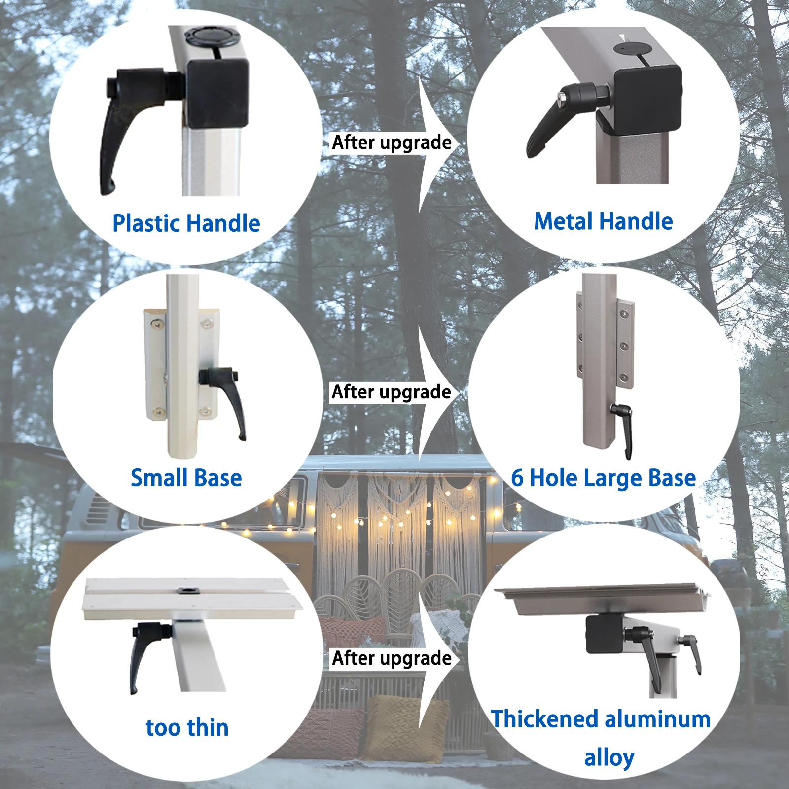 أحدث تصميم أرجل طاولة RV لعام 2026، قابل للطي على الحائط و360 °   سبائك ألومنيوم دوارة عالية الجودة، مناسبة للمركبات الترفيهية والشاحنات