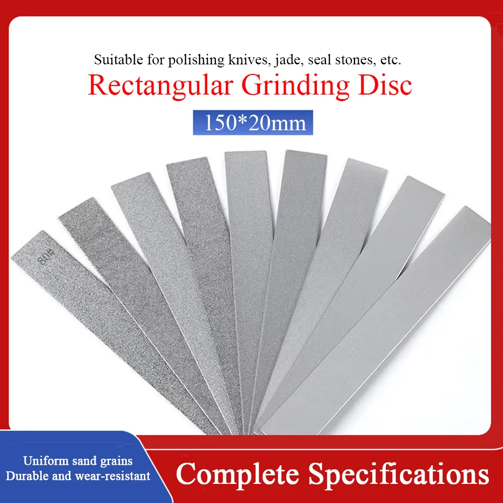 

80-3000 Grit 150x20mm Rectangular Diamond Grinding Disc Emery Polishing Strip Abrasive Sharpening Metal Polishing Grinder Tools