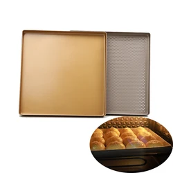 Pizza Square Baking Pan Nonstick Kitchen Accessories  Cooking Dish  Oven Tray Bread Toaster Mold for Pastry  Pizza Pan with Hole