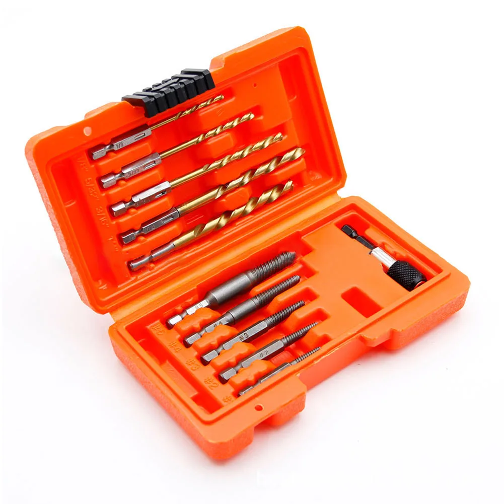 Extractor Screw Set Broken for studs Removal 10 Pieces Extractor Easy Storage Quick-release Chuck Self-locking Mechanism