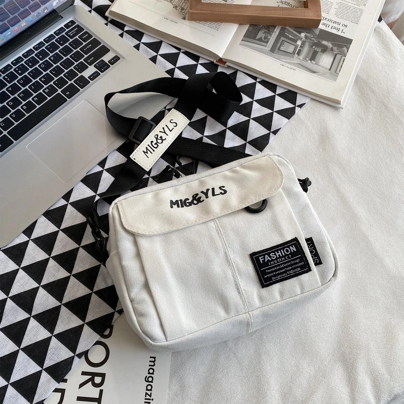 Black Yellow White Canvas Handbags Casual Tote Travel Men Women Crossbody Bag Canvas Messenger Bag Anti Theft