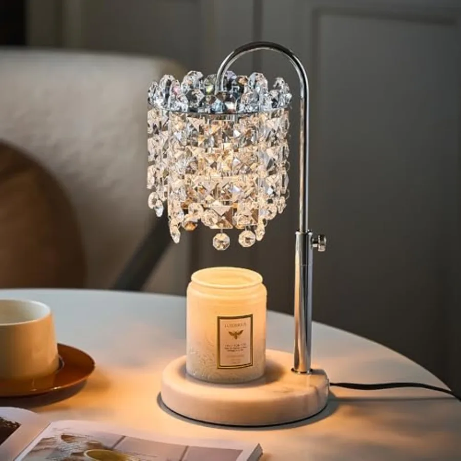 

Candle Warmer Lamp with Timer Dimmer Adjustable Height for New Home Bedroom, Vintage Home Decor for Scented JaR 3 Bulbs for New
