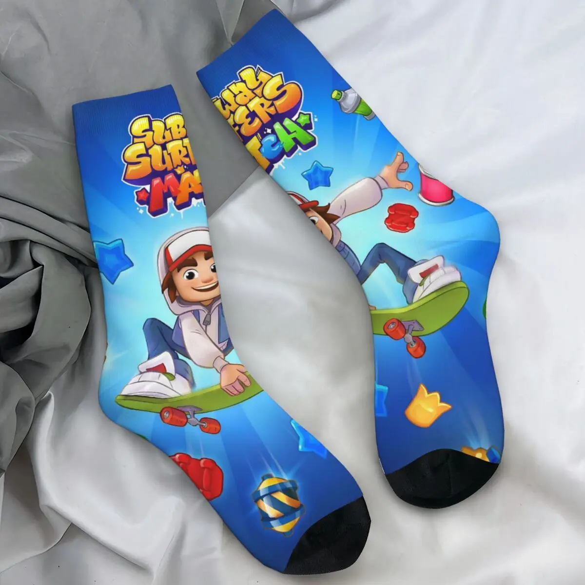 

Subway Surfers Game Jake Чулки Мужские носки Модные носки высокого качества Осенние нескользящие носки для скалолазания на заказ Подарок