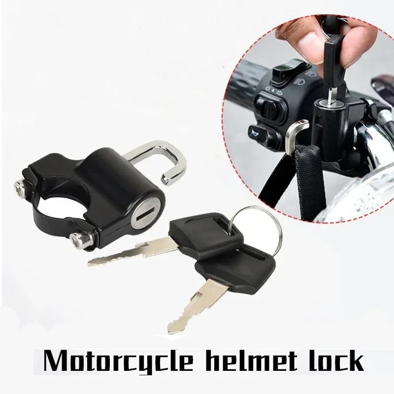 Anti-theft Helmet Lock Handlebar Mount Motorcycle Electric Motorbike Universal Security Metal Lock with Keys Set
