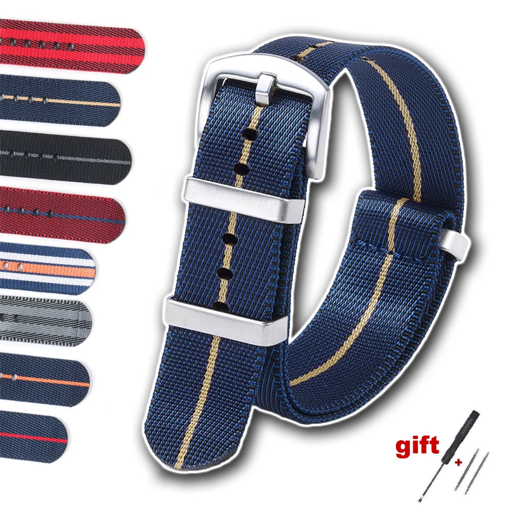 عالية الجودة حزام ساعة نيلون 18/20/22 مللي متر عالية الكثافة الأخضر الفرقة العسكرية عادية حزام الساعات الجيش الرياضة سوار استبدال حزام