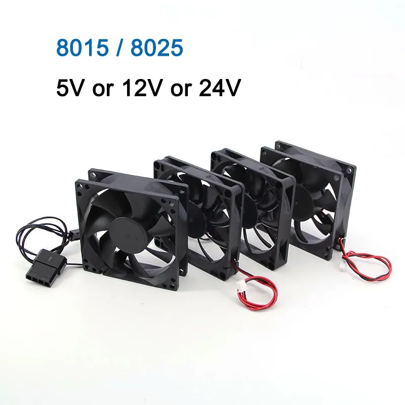 8cm 8015 8025 DC 12v 3pin big 4pin xh 2.54 2pin Brushless Cooling Fan 80mmx25mm Heatsink Radiator 80*80*15 For PC Case GPU