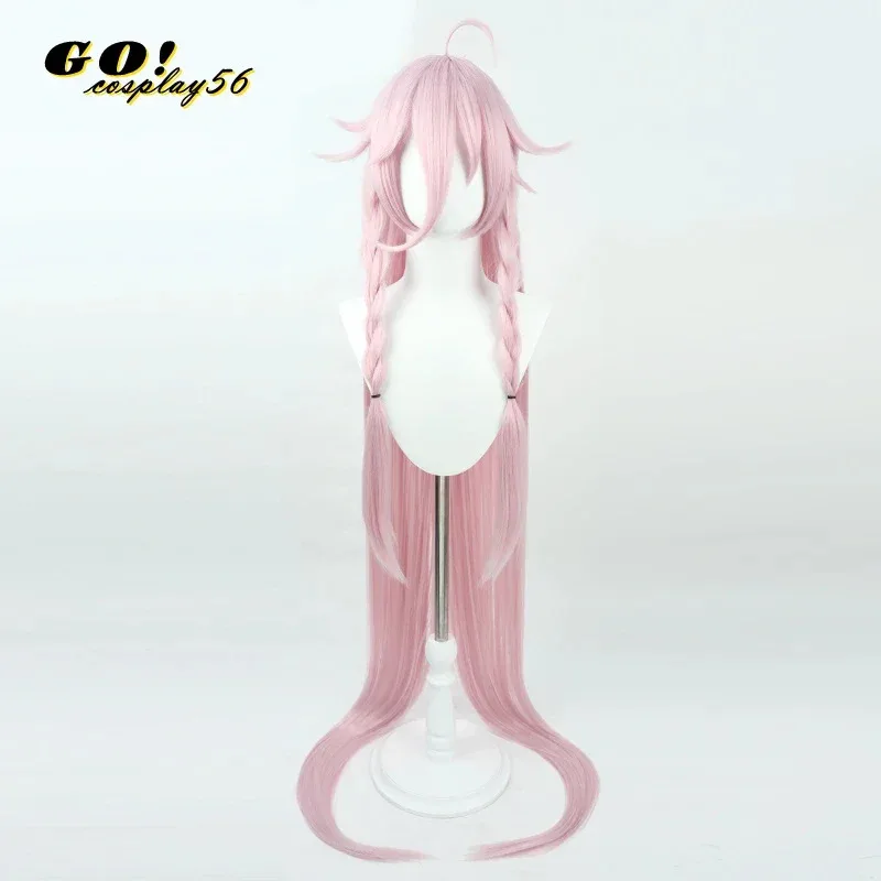 zz04zz12Virtual Singer IA 코스프레 가발 Aria on the Planetes 핑크 150cm 긴 머리 땋은 스트레이트 VTuber Youtuber Live Girls Role