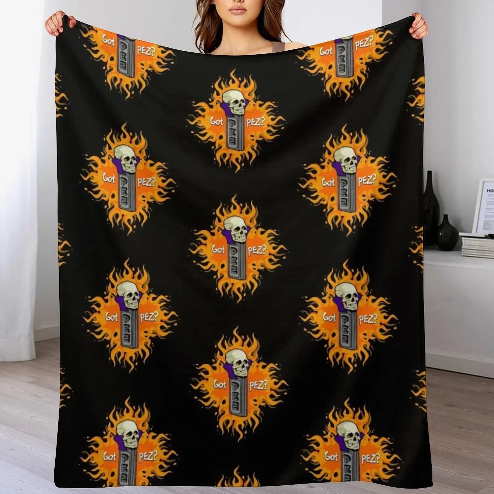 

Got PEZ Skull on Fire Throw Blanket decorative Shaggy Blankets For Sofas Beach Blankets