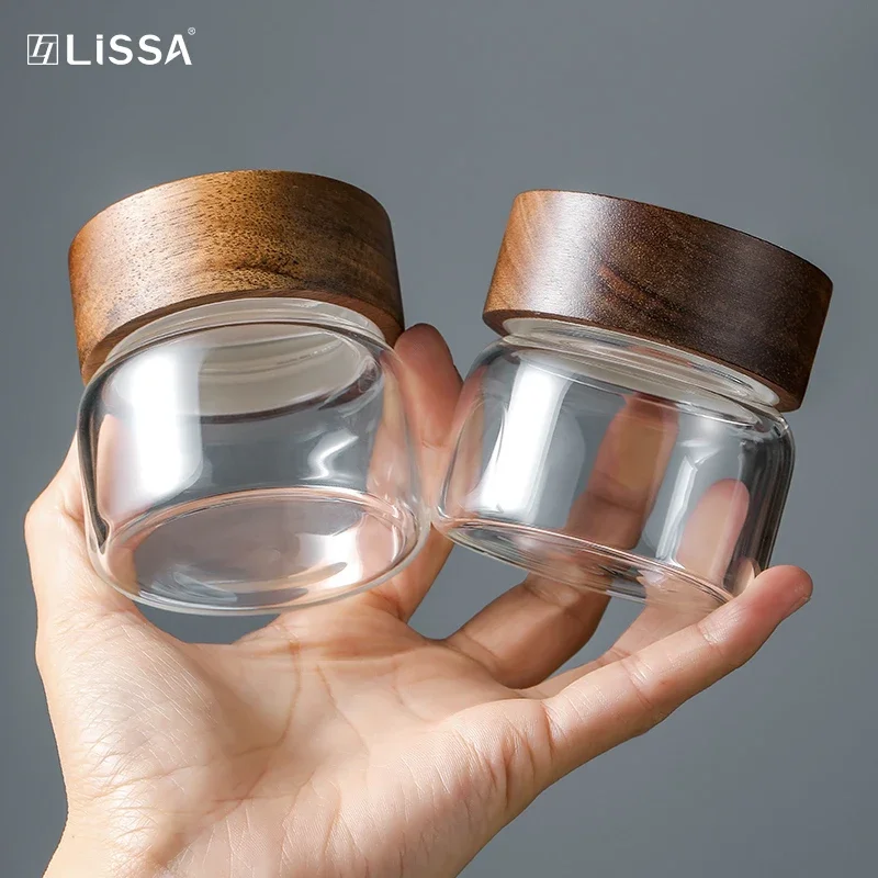 Mini Glass Sealed Jar Food Grade Coffee Powder Dispenser Bottle Portable Tea Coffee Beans Storage Small Empty Bottle