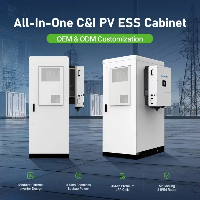 80KWh 100kWH 112KWH HV LiFePO4 Solar All in One C & I Energy Storage Cabinet IP54