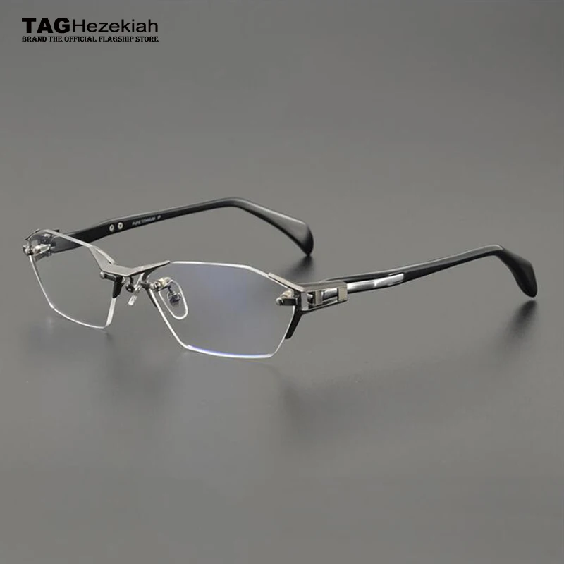 brand Titanium Glasses Frame Men 2024 New Women Rimless Prescription Square Eyeglasses Myopia Optical Prescription Eyewear Read