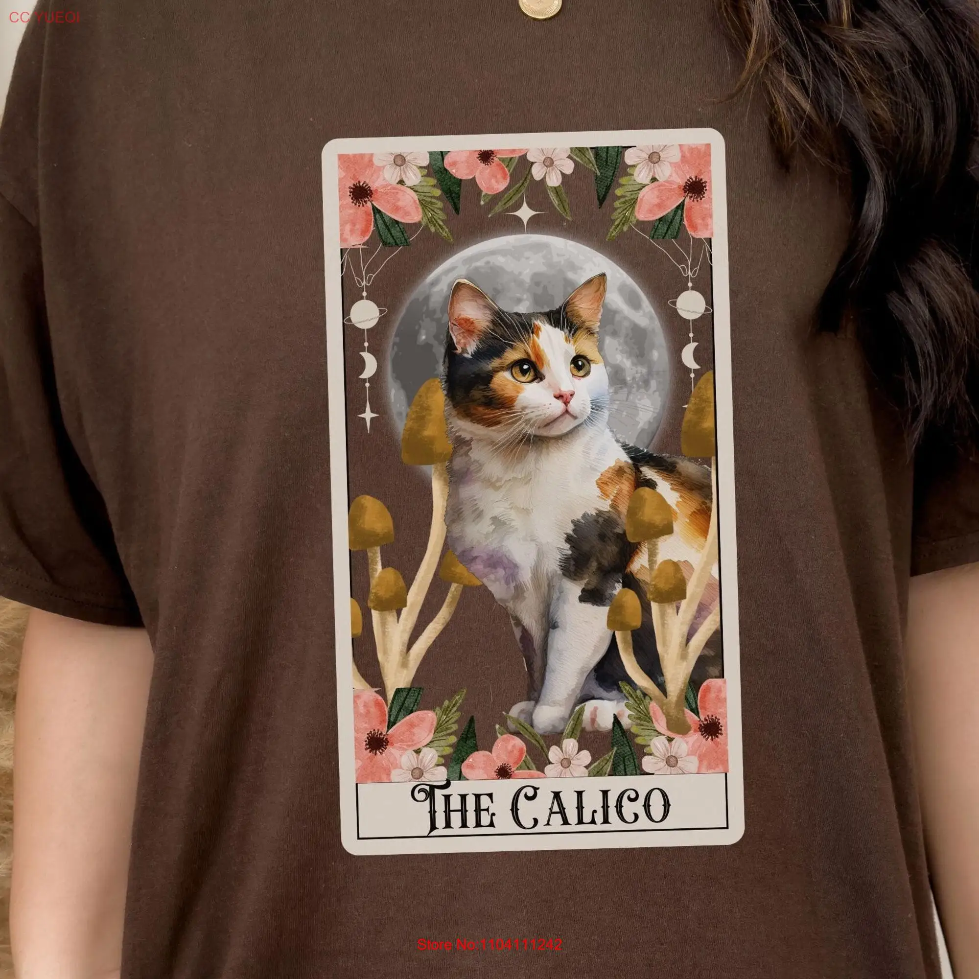 Calico CaT T Shirt Tarot Card Cats s Mama long or short sleeves