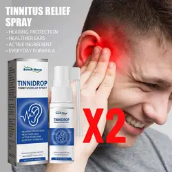 2pcs TinniDrop Tinnitus Relief Spray 3Pcs Ear Ringing Relieving Drops For Ringing Tinnitus Itching Earache Health Care Earwax