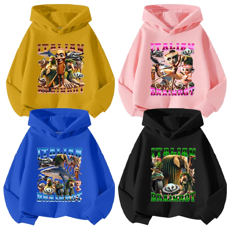 

Tralalero Tralala Hoodies for Kids New Italian Brainrot Sweatshirt Tops Boys Girls Winter Long Sleeves Pullover Children Clothes
