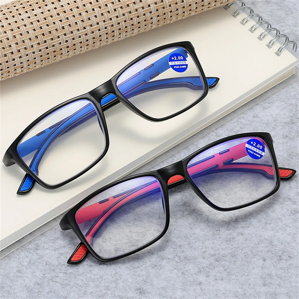 Vintage TR90 Reading Glasses Women Men Anti Blue Light Presbyopia Eyeglasses Bifocal Near Far Hyperopia Eyewear +1.0 2.0 3.0 4.0