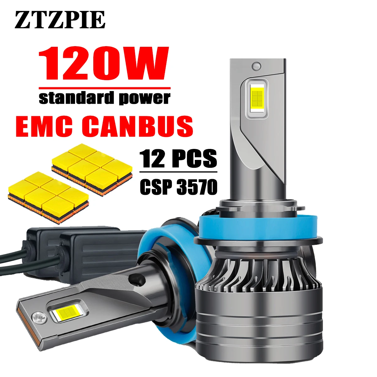 ZTZPIE 6000K 9005/HB3 9006/HB4 H1 H8 H7 H4 H11 H9 9012 EMC Canbus Led Headlight For Car Fog Light Bulb 30000LM 120W