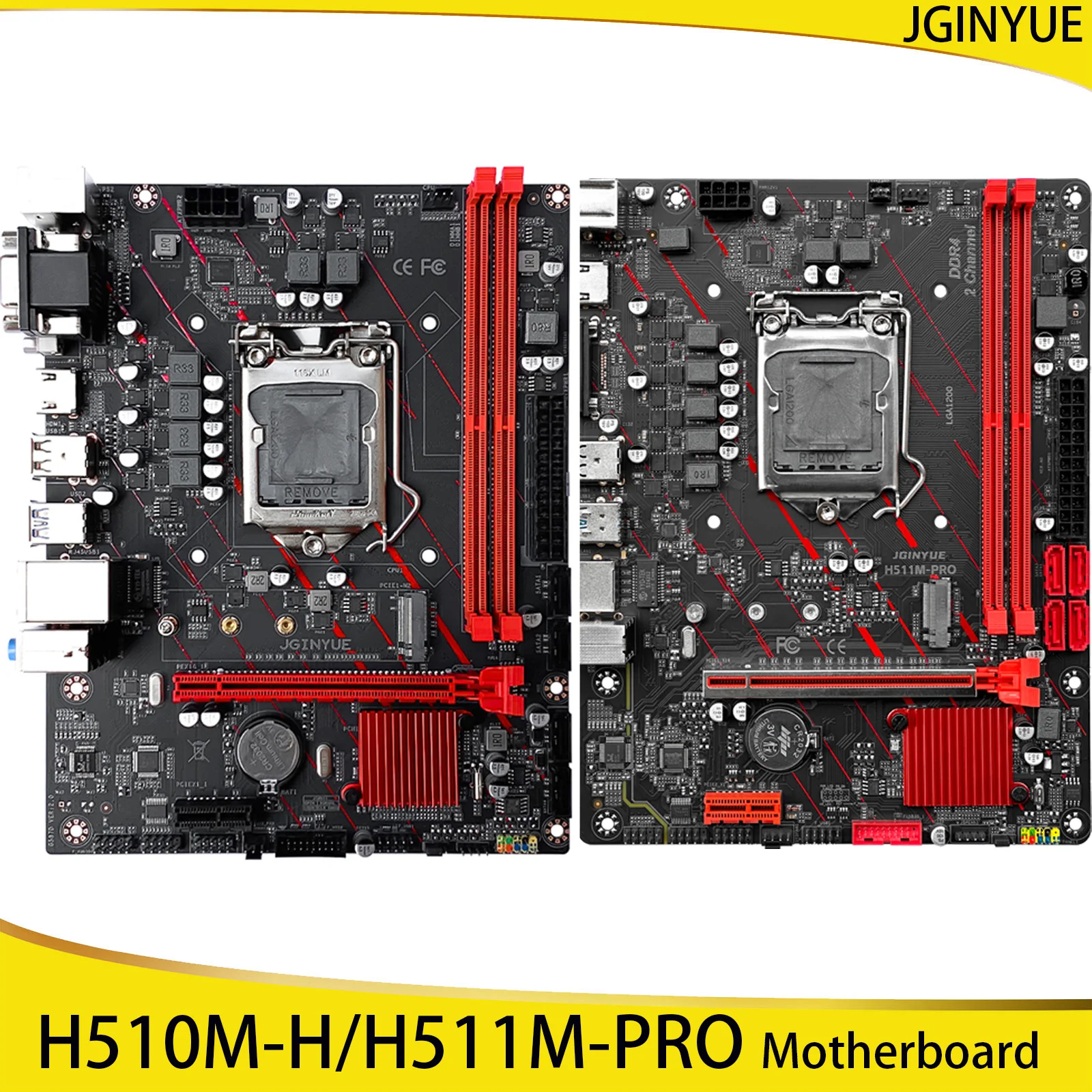 

Материнская плата JGINYUE H510M-H/H511M-PRO, игровой процессор для настольного компьютера, адаптированный к процессору i3 i5 i7 10/11 поколения, материнская плата для ПК и компьютера