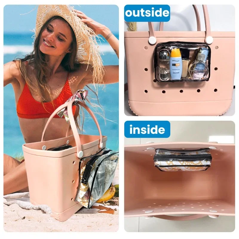 XL Clear Bogg Bag Accessories EVA Rubber Waterproof Beach Storage Basket Women Travel Handbag Extra Large Sac Bogg Bag Organizer