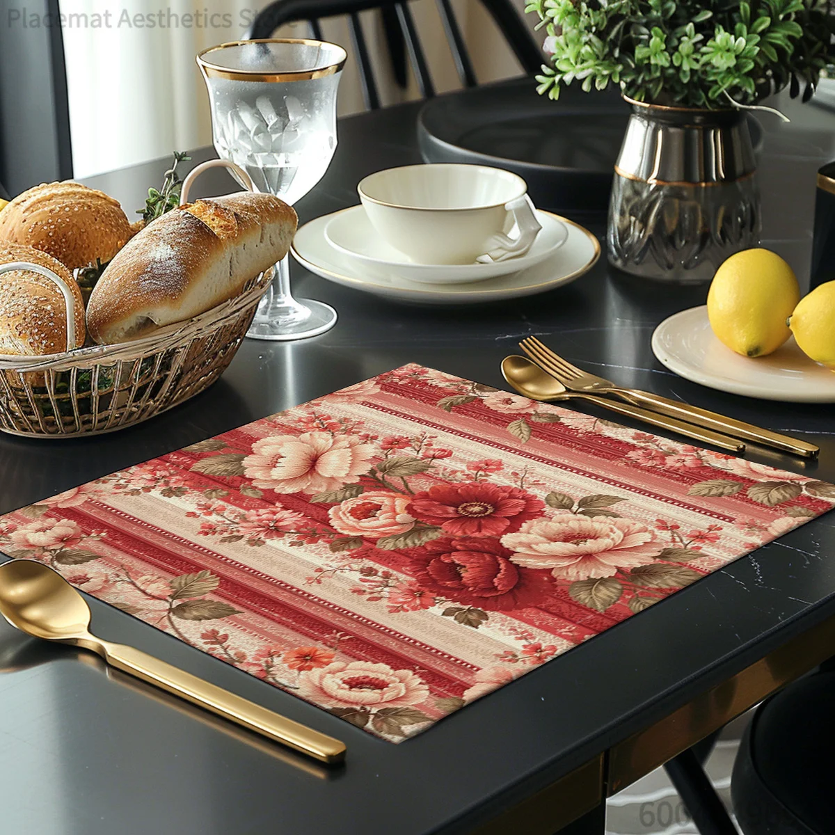 Vintage Floral Starry Town Butterfly Print Super Absorbent Drying Mat Waterproof Kitchen Counter Coffee Drain Pad Decor Placemat