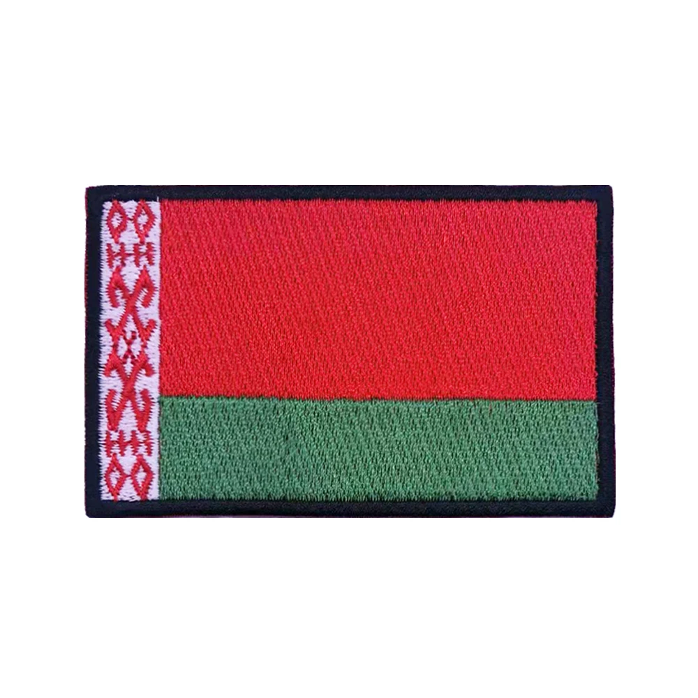 Belarusian flag Belarus Patches Armband Embroidered Patch Hook Loop Iron On Embroidery  Badge Military Stripe