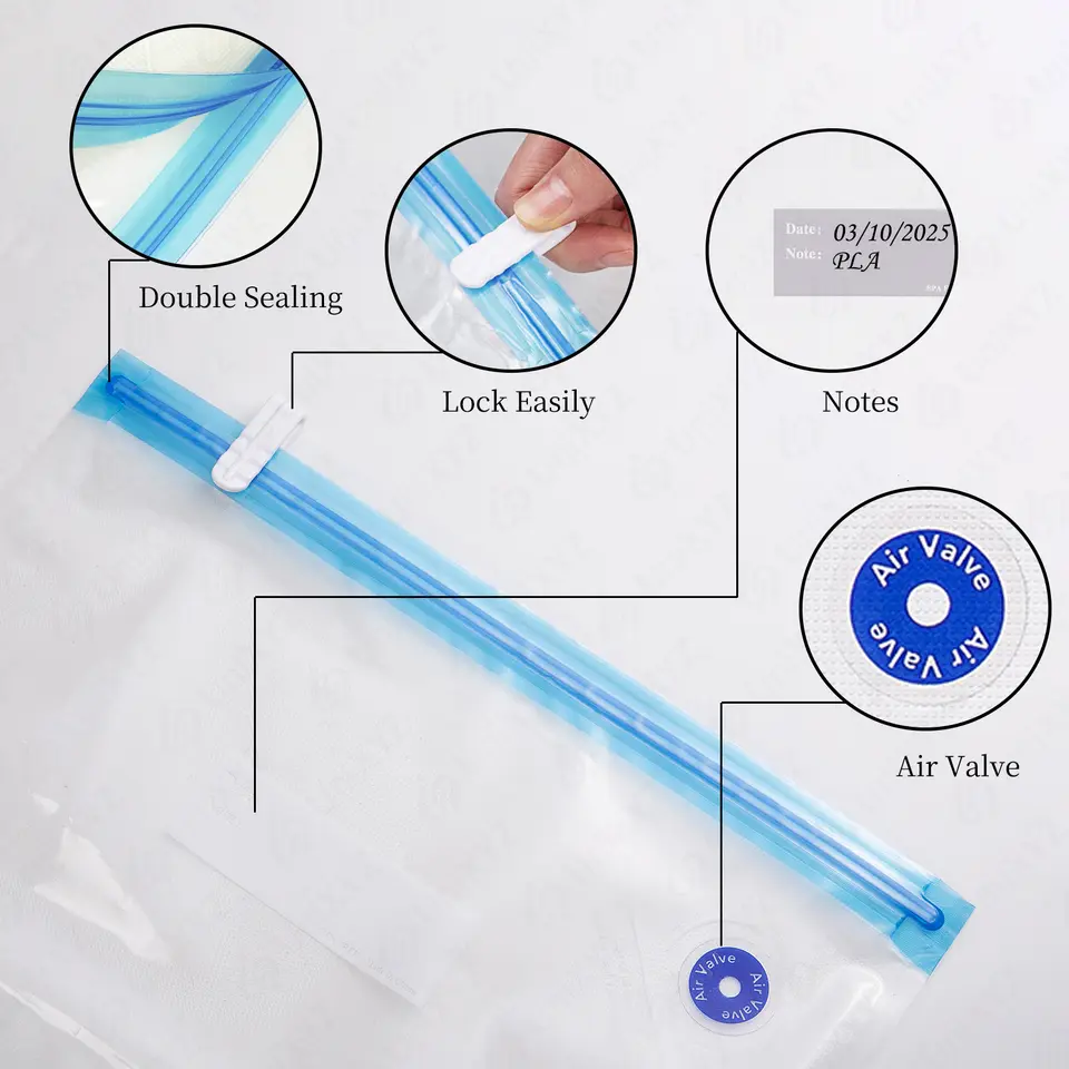 أكياس تخزين مفرغة الهواء لخيوط طابعة ثلاثية الأبعاد PLA ABS TPU PETG سعة 1 كجم للحفاظ على جفاف المواد وتجنب الرطوبة وحفظ الخيوط بأمان - 4