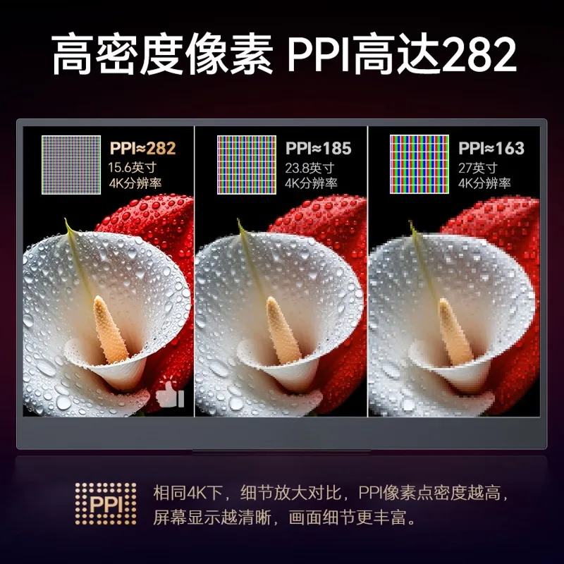 15.6-Inch 4K portable monitor 100% sRGB wide color gamut, computer, notebook, mobile phone secondary screen