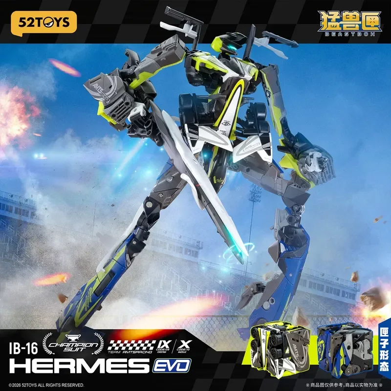 

52toys Beast Box Ib-16 Hermes Evo Action Figure Multi Form Transformable Mech Model Collectible Toy Ornament Gift For Collectors