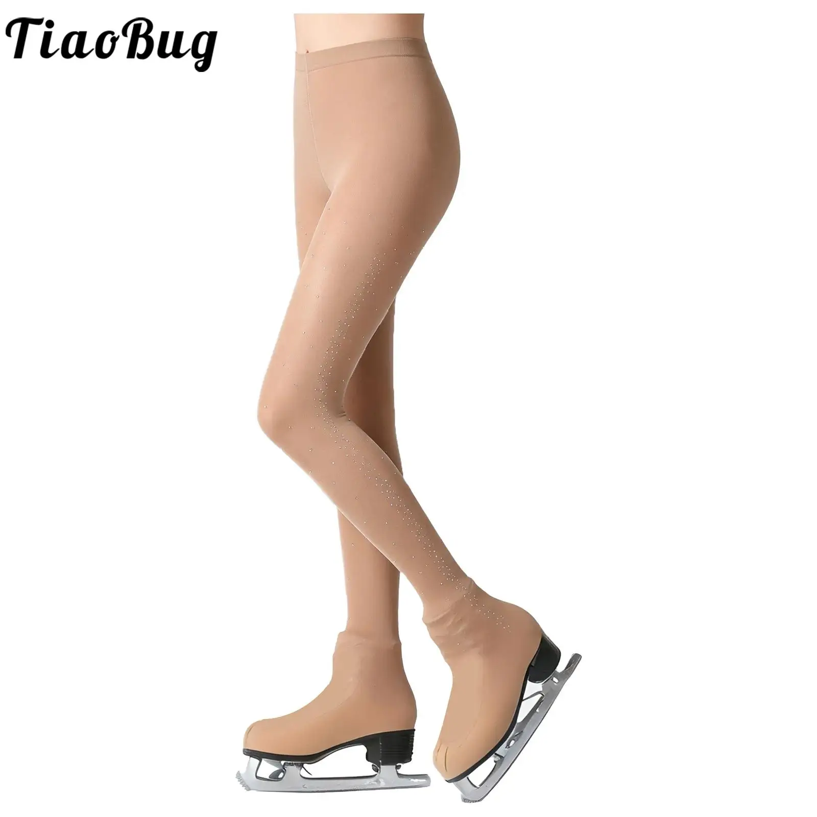 

Женские ботинки для фигурного катания, колготки с пряжками внизу, блестящие колготки со стразами, леггинсы для выступлений, практики