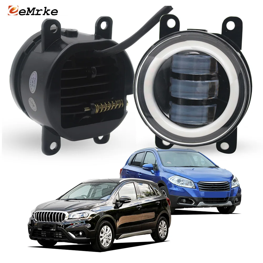 

Светодиодные противотуманные фары дальнего света для Suzuki SX4 II S-Cross 2014 2015 2016 2017 2018 2019 PTF Автомобильный указатель поворота Angel Eye DRL Halo Ring