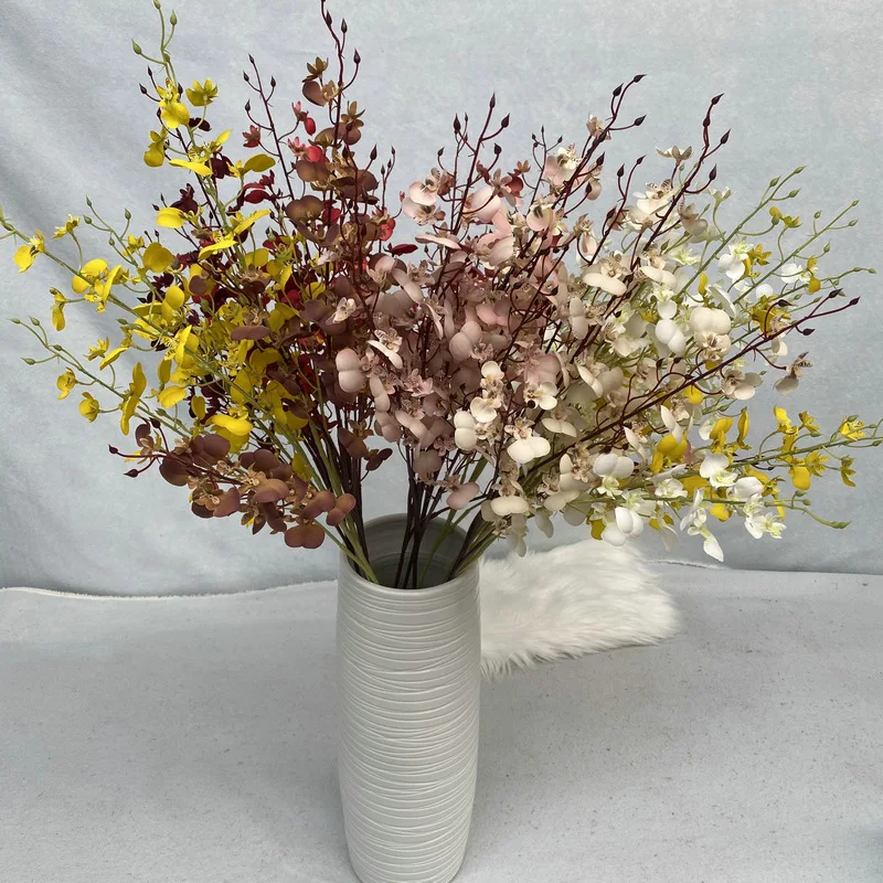5 Stücke lange künstliche Blumen, tanzende Orchideen für Hochzeits-Hintergrund-Blumenarrangements, Party- und Wohnzimmerdekorationen – Detail 1