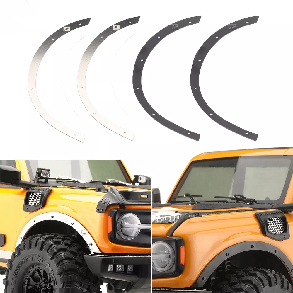 DJ Metal Wheelbrow Hood Skid Plate Scratch Bar Hinged Water Tank Radiator for 1/10 new Bronco 2021 Parts RC Car rc carros