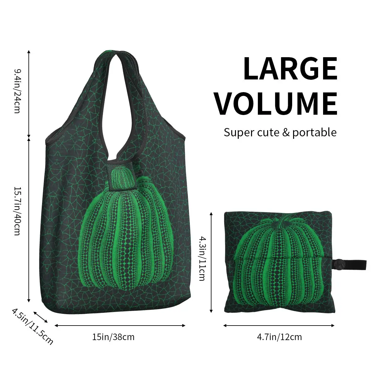 Yayoi Kusama Abstract Art Pumpkin Groceries Shopping Tote Bag Women Fashion Shopper Shoulder Bags Big Capacity Handbag