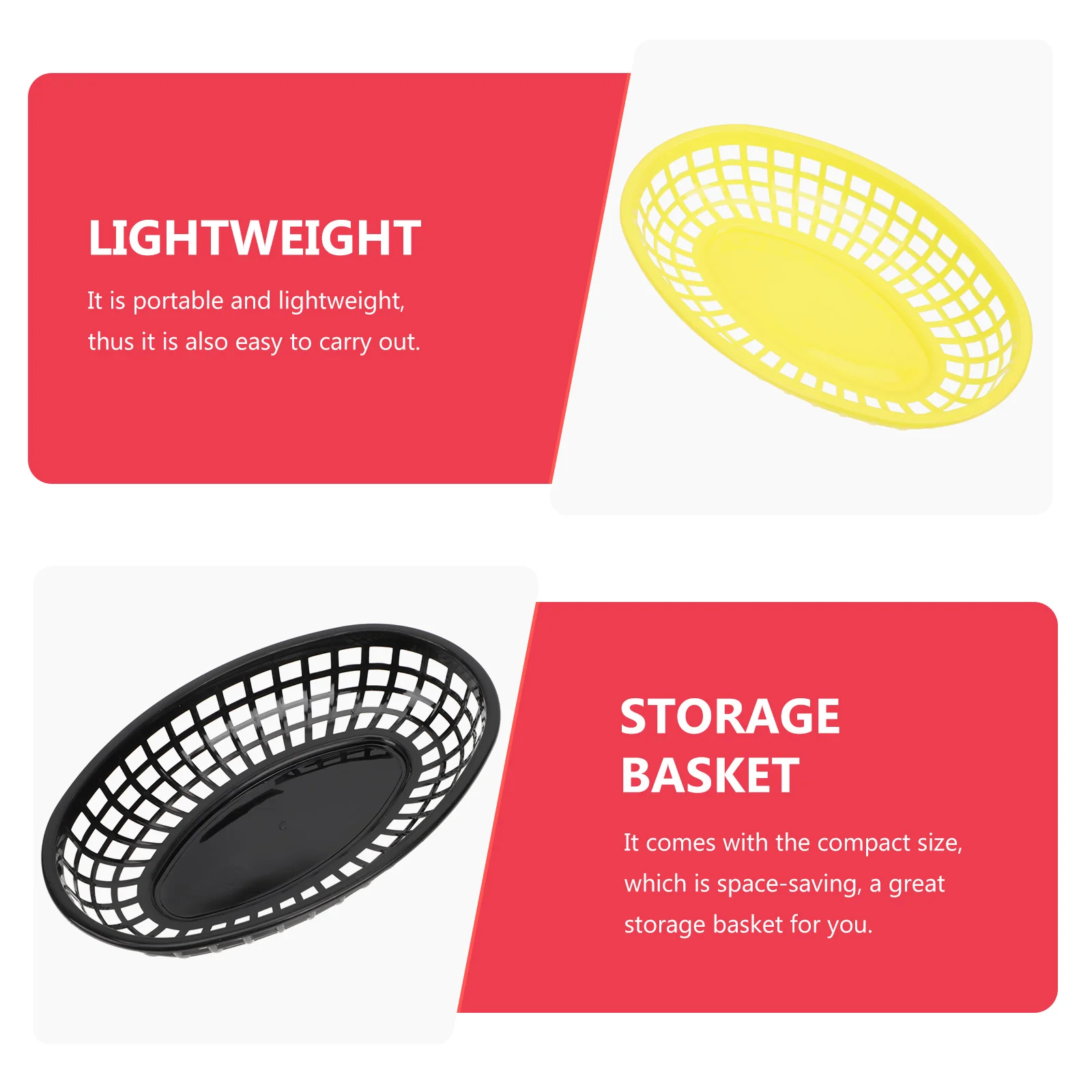 

12 Pcs Fast Food Basket Boat Shaped Snack Tray Storage Container Reusable Home Kitchen Office Restaurant Fruit KTV Lightweight