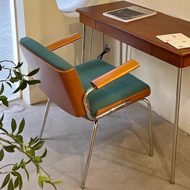 %w for Dining Chairs Solid Wood Designer Backrest Chair for Home Vintage Cafe Chair Single Seater