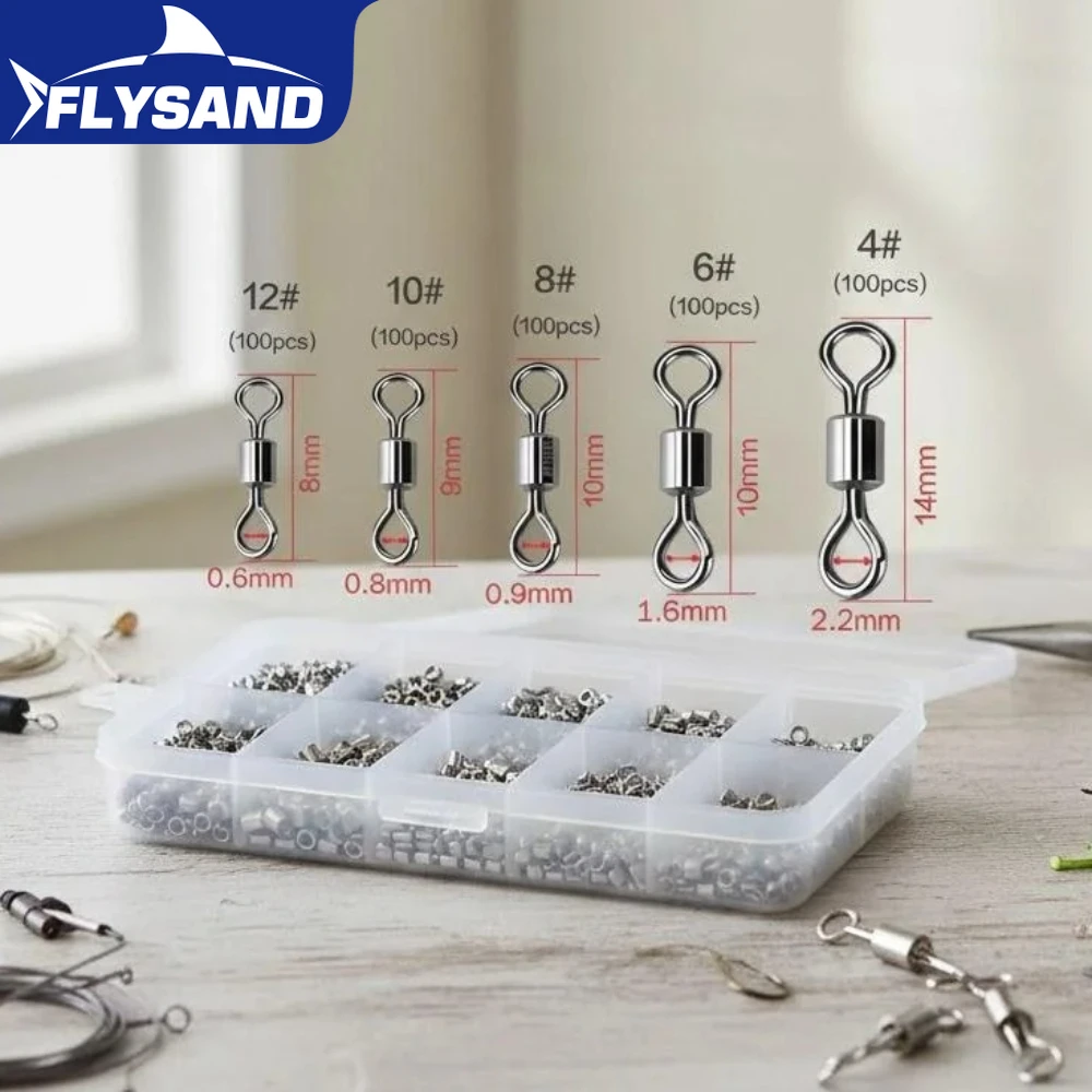 

500 шт. соединителей для рыболовных крючков из нержавеющей стали с медным и черным никелевым покрытием, набор рыболовных принадлежностей